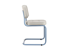 Конференц-кресло ECO-CHAIR COLOMBO Comfort CLM-05 Серый велюр / Синий пудровый металл фото