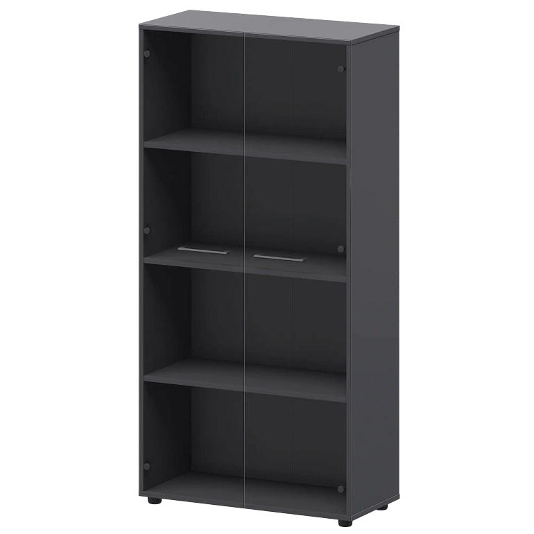 шкаф высокий со стеклом protech смш48s графит фото