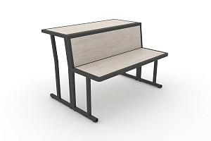 Комплект скамья со столом DESK DKN-1100LS Денвер Светлый / Антрацит металл фото