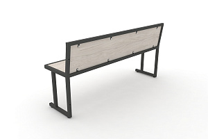 Скамья учебная трёхместная DESK DK-1500L Денвер Светлый / Антрацит металл фото