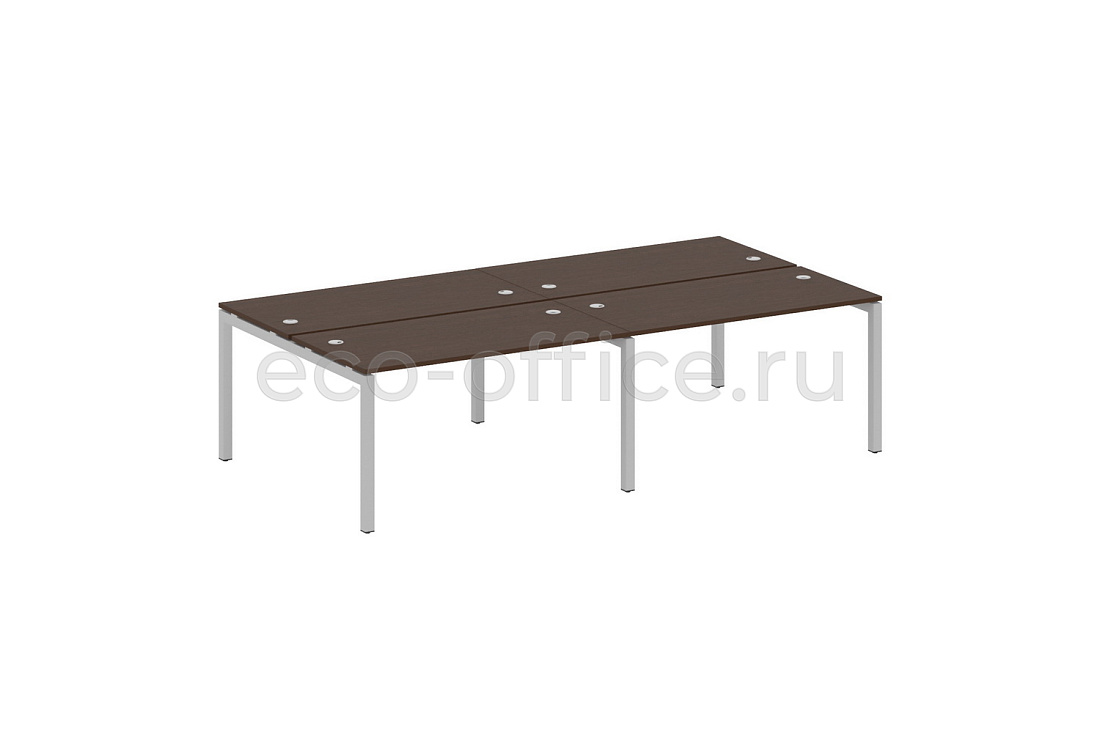Рабочая станция на 4 рабочих места METAL SYSTEM QUATTRO 5x5 50БП.СМ-4.3 Венге Цаво / Серый металл  стоимость