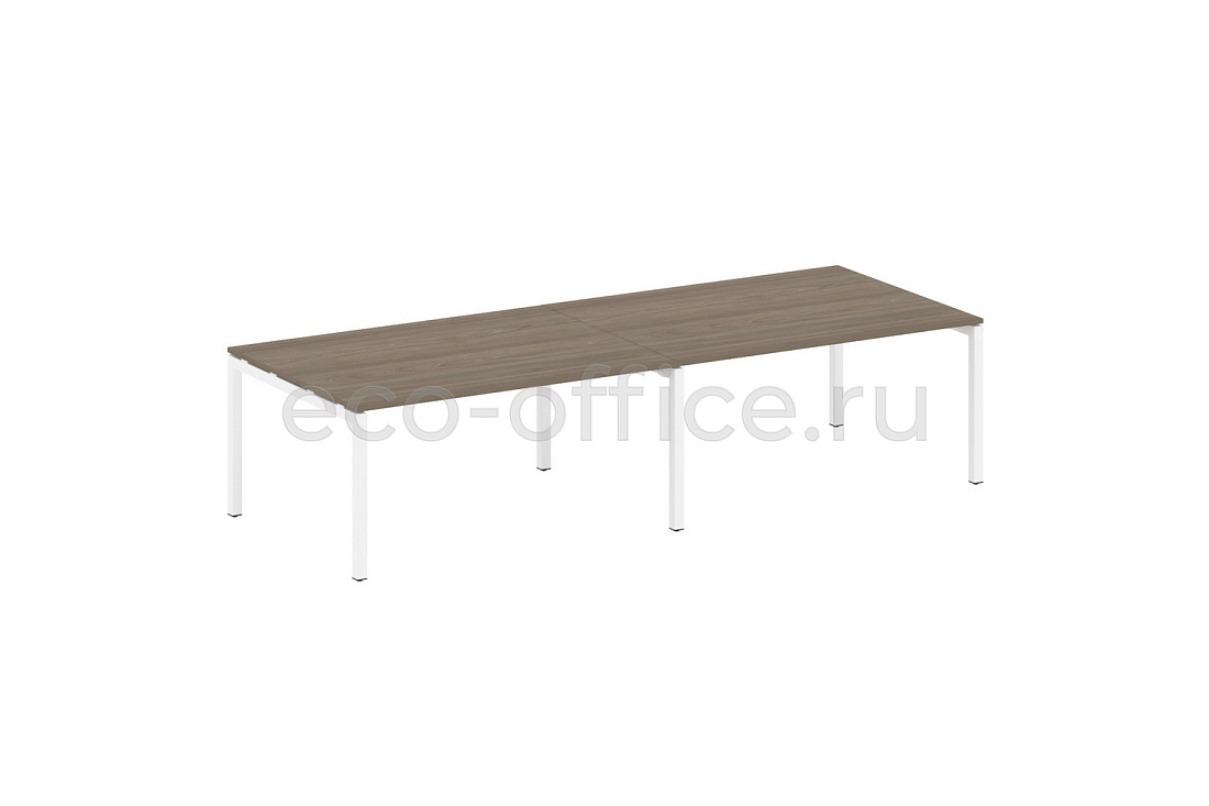 Стол переговорный (2 столешницы) METAL SYSTEM QUATTRO 5x5 50БП.ПРГ-2.4 Вяз Благородный / Белый металл  стоимость