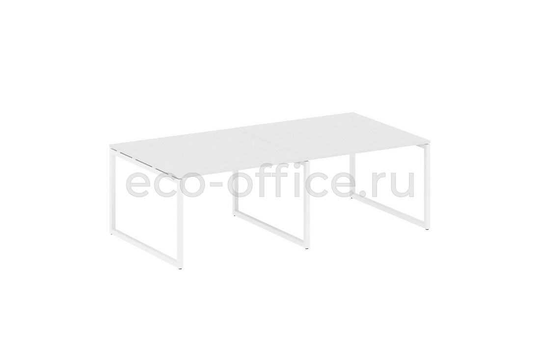 Стол переговорный (2 столешницы) METAL SYSTEM QUATTRO 4x4 40БО.ПРГ-2.2 Белый / Белый металл  стоимость