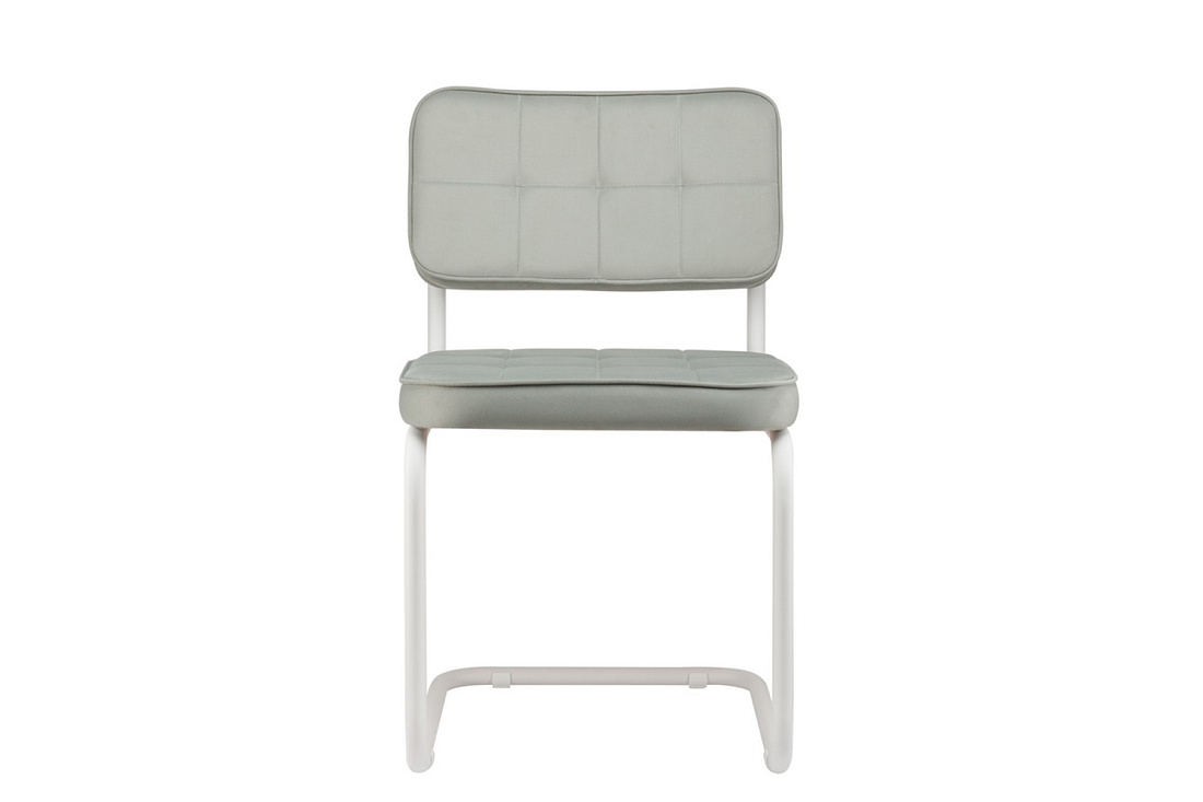 конференц-кресло eco-chair colombo comfort clm-05 серый велюр / белый металл фото