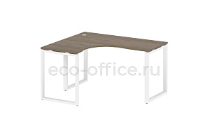 Стол криволинейный левый METAL SYSTEM STYLE БО.СА-3 (L) Вяз Благородный / Белый металл фото
