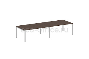 Стол переговорный (2 столешницы) METAL SYSTEM QUATTRO 5x5 50БП.ПРГ-2.5 Венге Цаво / Серый металл фото