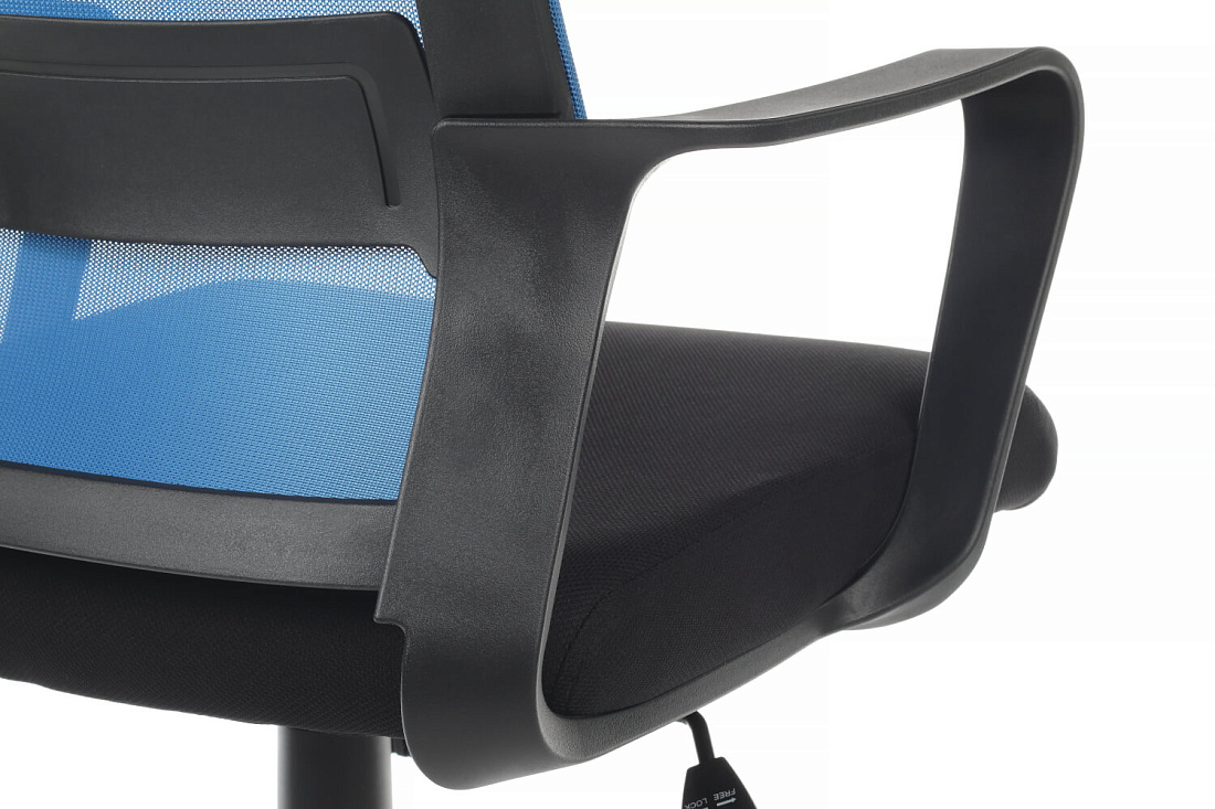 кресло rv chair mint 1029mb синяя сетка / чёрная ткань фото