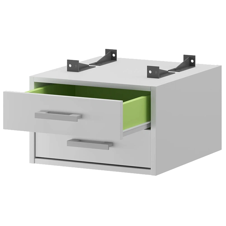 тумба подвесная для столов на м/каркасе гл.600 мм protech амт2-02.60 белый фото