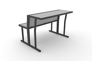 Комплект скамья со столом DESK DKN-1100LS Серый / Антрацит металл фото