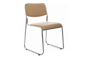 Кресло RV Chair NIX OMKL-02 Бежевая экокожа / Хром металл фото