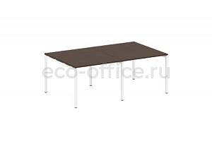 Стол переговорный (2 столешницы) METAL SYSTEM QUATTRO 4x4 40БП.ПРГ-2.1 Венге Цаво / Белый металл фото