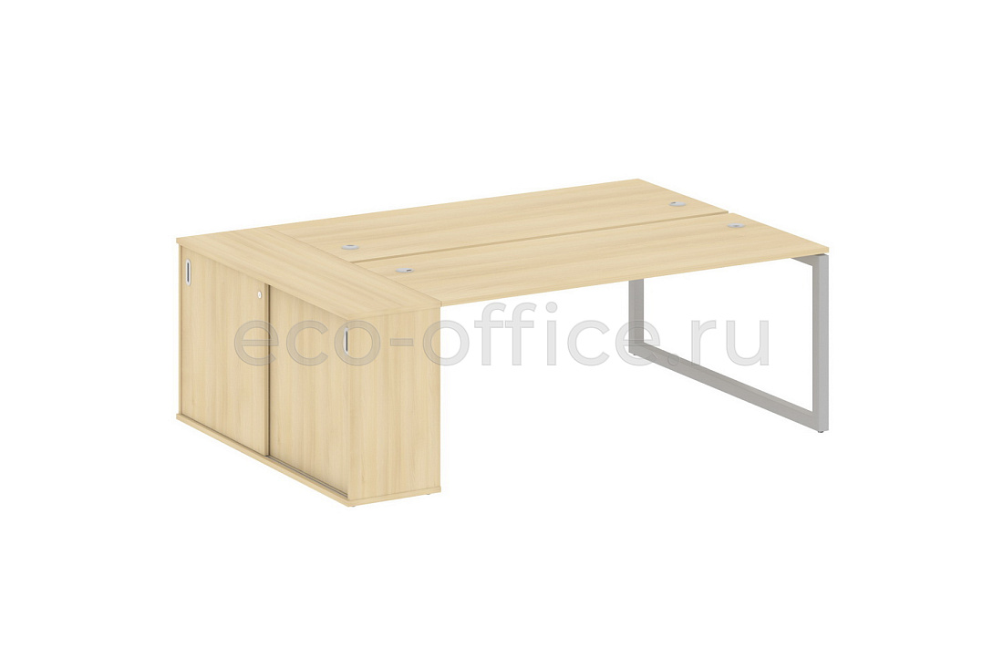 Рабочая станция с опорным шкафом-купе METAL SYSTEM QUATTRO 5x5 50БО.РС-СШК-1.5 Акация Лорка / Серый металл  стоимость