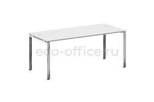 Стол рабочий руководителя METAL SYSTEM DIRECT БП.СРР-5.8 Белый / Нержавеющая сталь фото