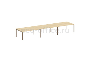 Стол переговорный (3 столешницы) METAL SYSTEM QUATTRO 4x4 40БП.ПРГ-3.5 Акация Лорка / Мокко металл фото