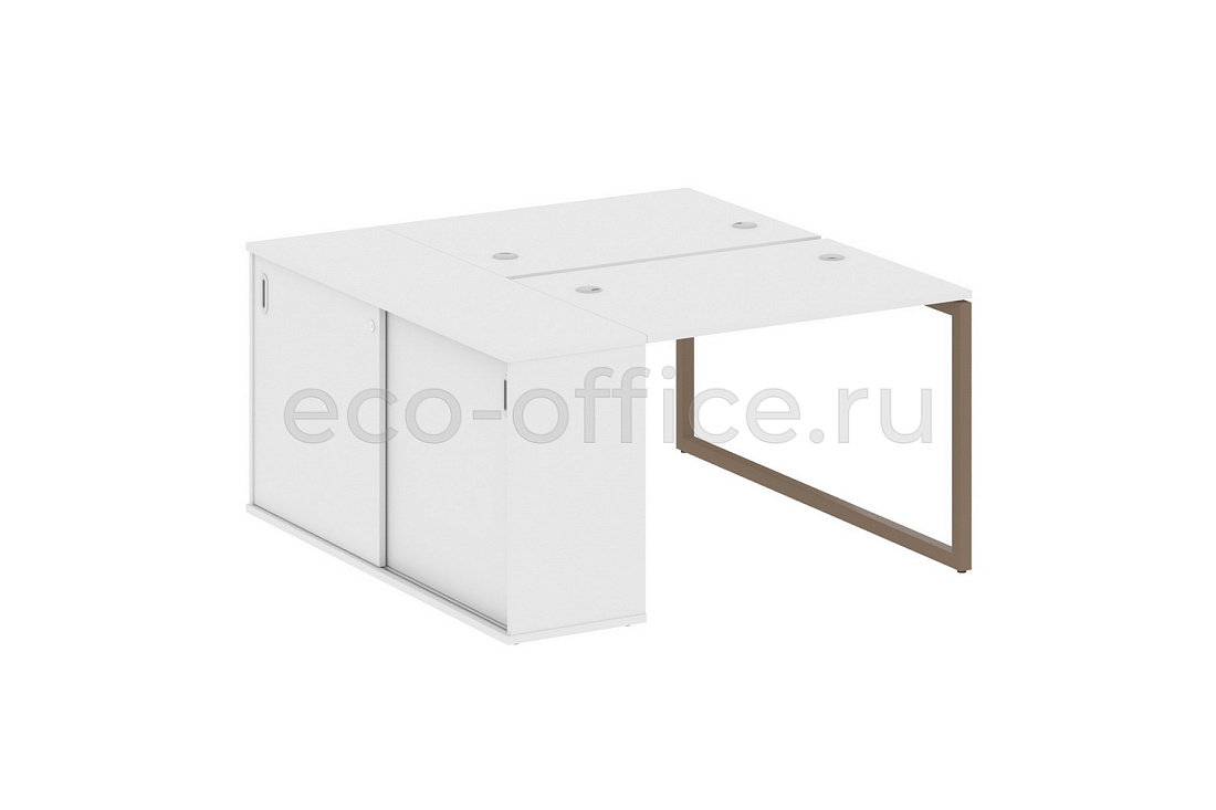 Рабочая станция с опорным шкафом-купе METAL SYSTEM QUATTRO 4x4 40БО.РС-СШК-1.1 Белый / Мокко металл  стоимость