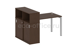 Стол письменный с опорным шкафом-купе METAL SYSTEM QUATTRO 5x5 50БП.РС-СШК-3.2 Венге Цаво / Серый металл фото