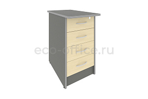Тумба приставная 4 ящика RIVA А.ТП-4.2F-S Клён-металлик фото