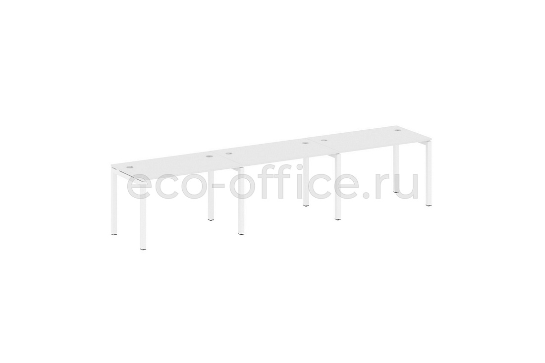 Рабочая станция на 3 рабочих места METAL SYSTEM QUATTRO 5x5 50БП.СМ-3.2 Белый / Белый металл  стоимость