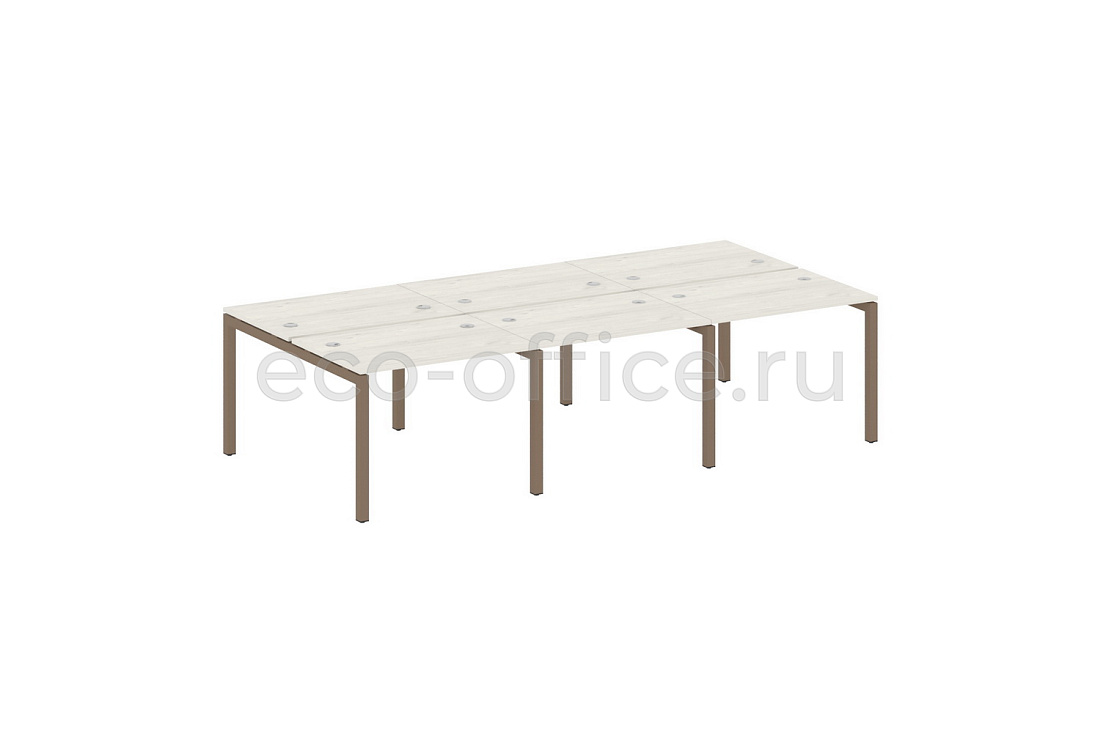 Рабочая станция на 6 рабочих мест METAL SYSTEM QUATTRO 5x5 50БП.СМ-6.1 Дуб Наварра / Мокко металл  стоимость