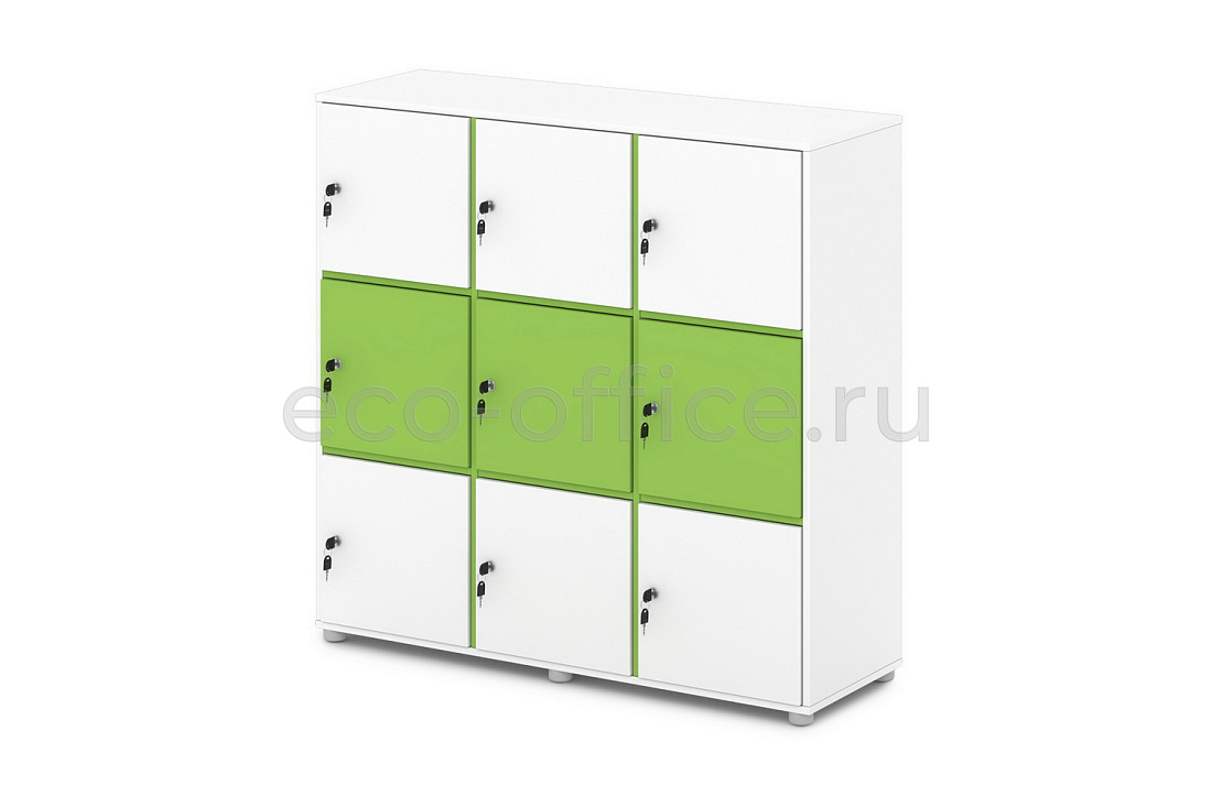 Стеллаж-локер низкий 9 ячеек SENTIDA COLOR S-791 Зелёный лайм  стоимость