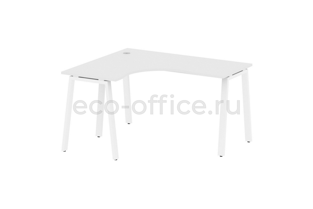Стол криволинейный левый METAL SYSTEM STYLE БА.СА-3 (L) Белый / Белый металл  стоимость