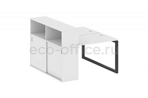 Рабочая станция с опорным шкафом-купе METAL SYSTEM QUATTRO 5x5 50БО.РС-СШК-2.1 Белый / Антрацит металл фото