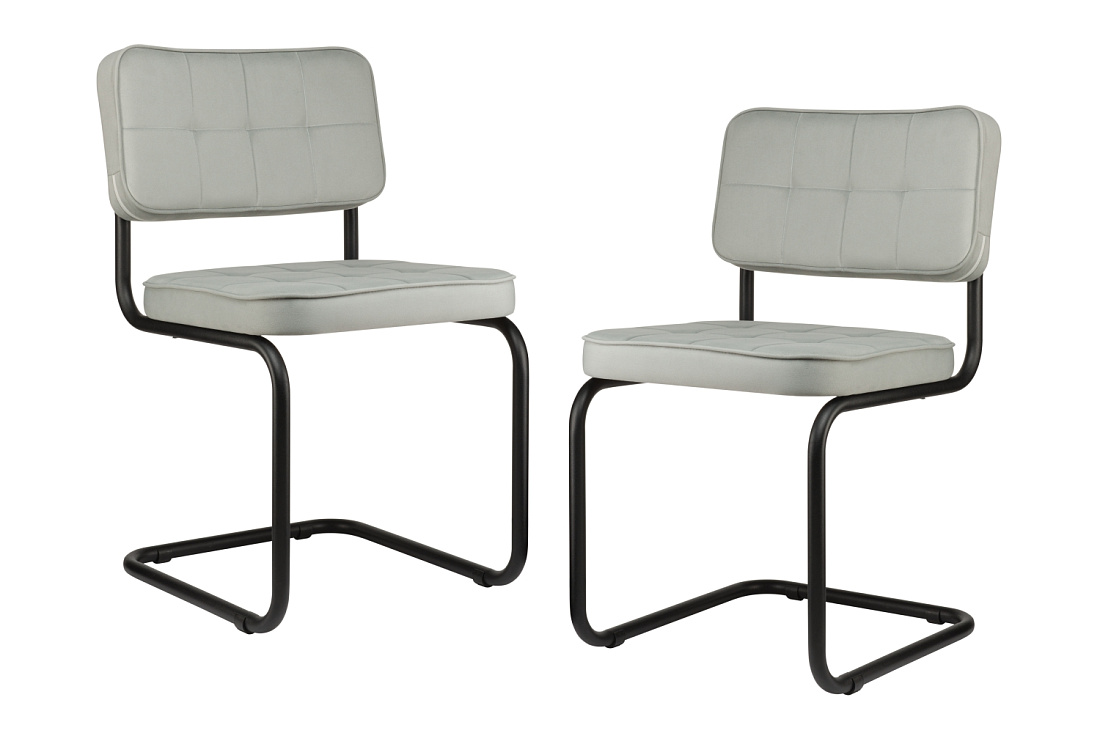 комплект конференц-кресел eco-chair colombo comfort clm-05 серый велюр / чёрный металл фото