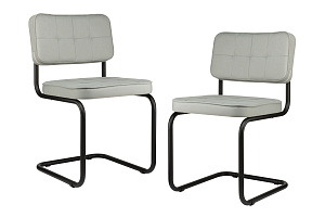 Комплект конференц-кресел ECO-CHAIR COLOMBO Comfort CLM-05 Серый велюр / Чёрный металл фото