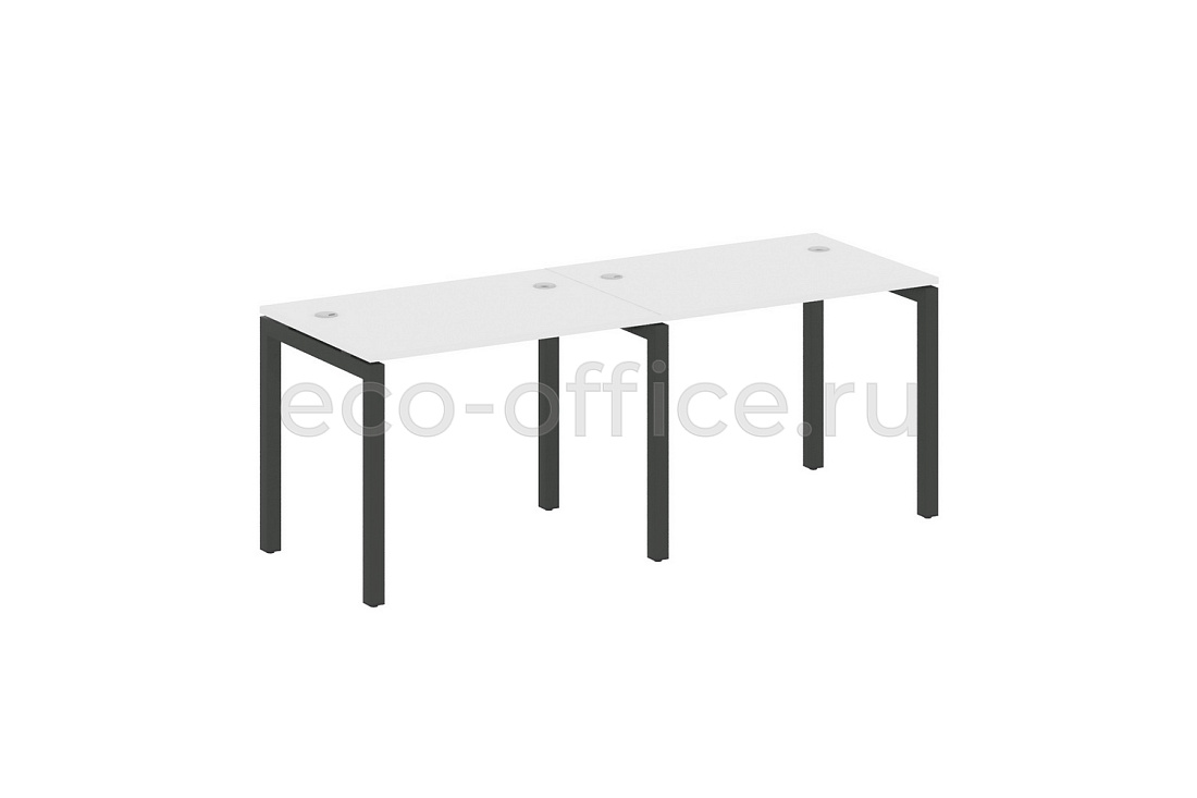 Рабочая станция на 2 рабочих места METAL SYSTEM QUATTRO 5x5 50БП.СМ-2.1 Белый / Антрацит металл  стоимость
