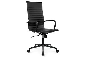 Кресло руководителя RV Chair HUGO 6002-1SEB Чёрная экокожа фото
