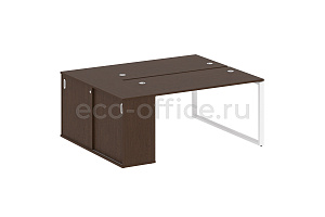 Рабочая станция с опорным шкафом-купе METAL SYSTEM STYLE БО.РС-СШК-1.3 Венге Цаво / Белый металл фото