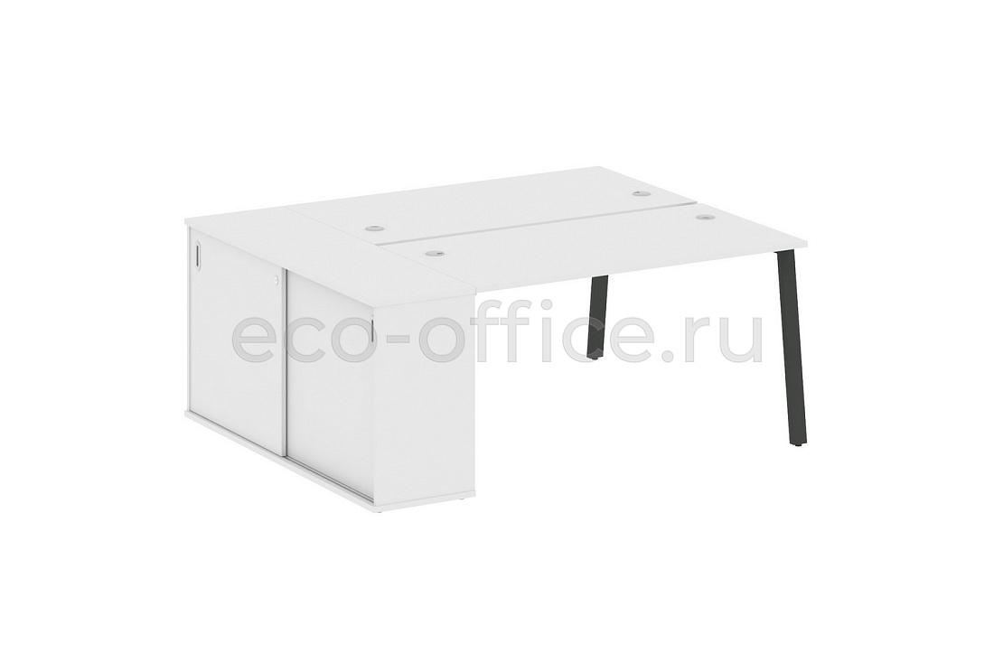 Рабочая станция с опорным шкафом-купе METAL SYSTEM STYLE БА.РС-СШК-1.3 Белый / Антрацит металл  стоимость