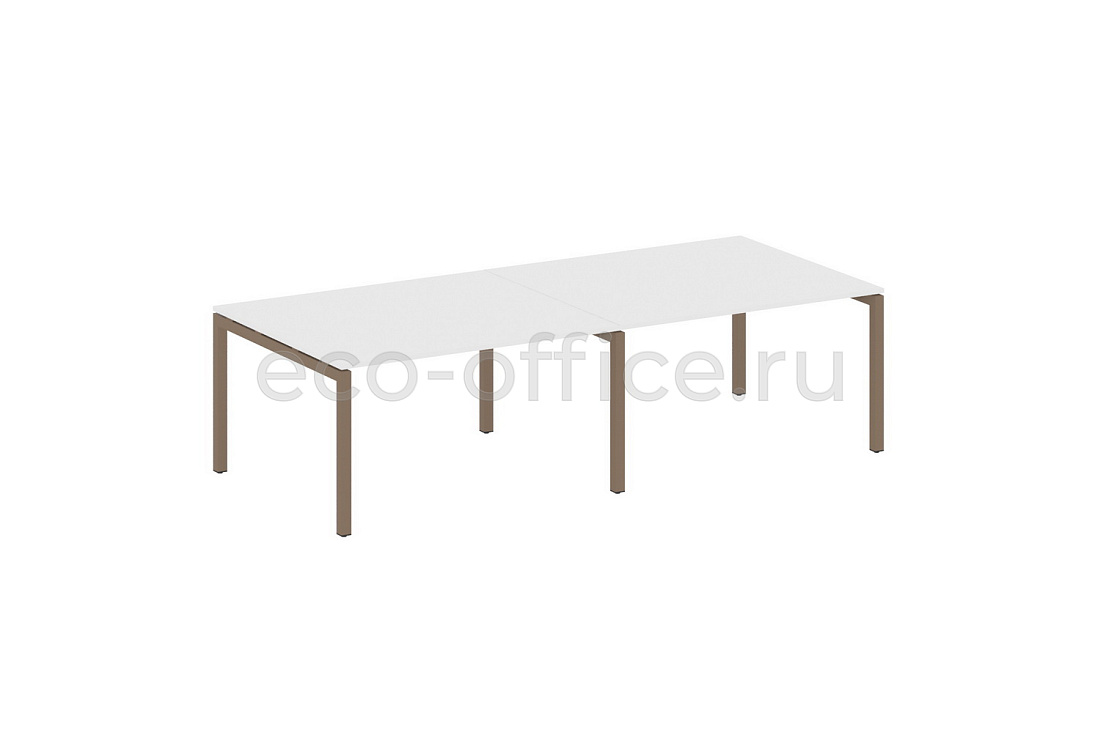 Стол переговорный (2 столешницы) METAL SYSTEM QUATTRO 5x5 50БП.ПРГ-2.3 Белый / Мокко металл  стоимость