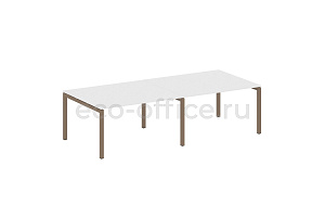 Стол переговорный (2 столешницы) METAL SYSTEM QUATTRO 5x5 50БП.ПРГ-2.3 Белый / Мокко металл фото