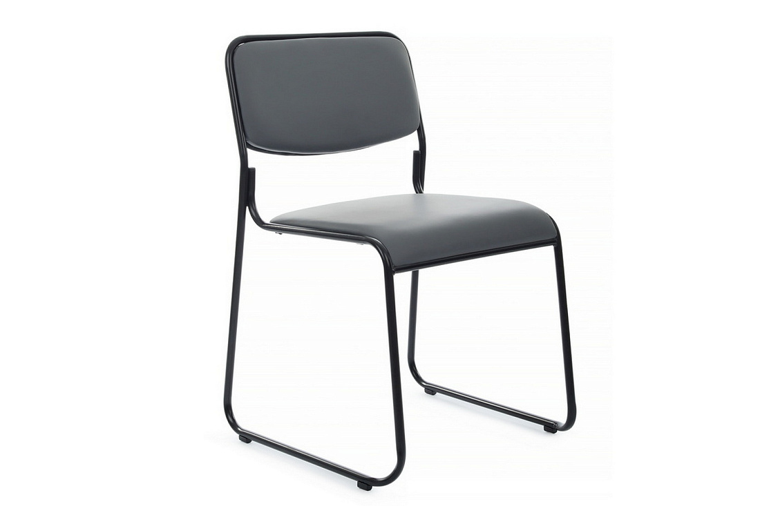 кресло rv chair nix omkl-01b серая экокожа / чёрный металл фото