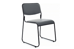 Кресло RV Chair NIX OMKL-01B Серая экокожа / Чёрный металл фото