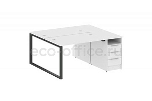 Рабочая станция с опорной тумбой METAL SYSTEM STYLE БО.РС-СТП-2.2 Белый / Антрацит металл фото