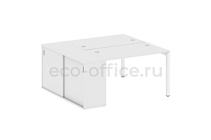 Рабочая станция с опорным шкафом-купе METAL SYSTEM QUATTRO 5X5 50БП.РС-СШК-1.2 Белый / Белый металл фото