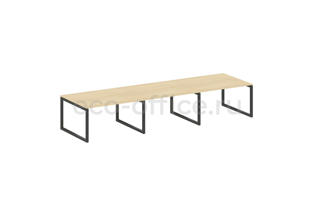 Стол переговорный (3 столешницы) METAL SYSTEM QUATTRO 5x5 50БО.ПРГ-3.3 Акация Лорка / Антрацит металл  стоимость