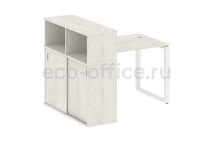 Рабочая станция с опорным шкафом-купе METAL SYSTEM STYLE БО.РС-СШК-3.1 Дуб Наварра / Белый металл фото