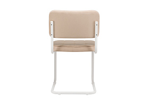 Конференц-кресло ECO-CHAIR COLOMBO Comfort CLM-05 Бежевый велюр / Белый металл фото