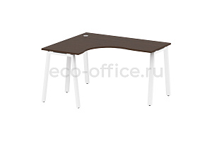 Стол криволинейный левый METAL SYSTEM STYLE БА.СА-3 (L) Венге Цаво / Белый металл фото
