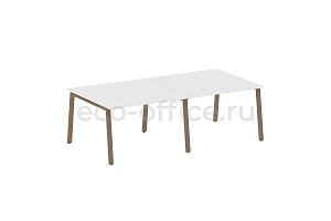 Стол переговорный (2 столешницы) METAL SYSTEM STYLE БА.ПРГ-2.2 Белый / Мокко металл фото
