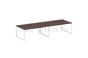 Стол переговорный (2 столешницы) METAL SYSTEM STYLE БО.ПРГ-2.5 Венге Цаво / Белый металл фото