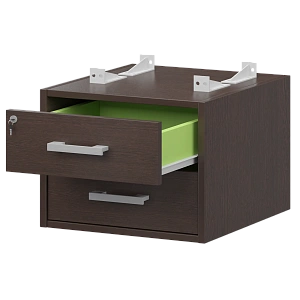 Тумба подвесная для столов на м/каркасе гл.600 мм Protech АМТ2-02Ц.60 Дуб венге/Белый фото