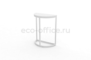 Стол журнальный SLICE-650 Белый Бриллиант / Белый металл фото