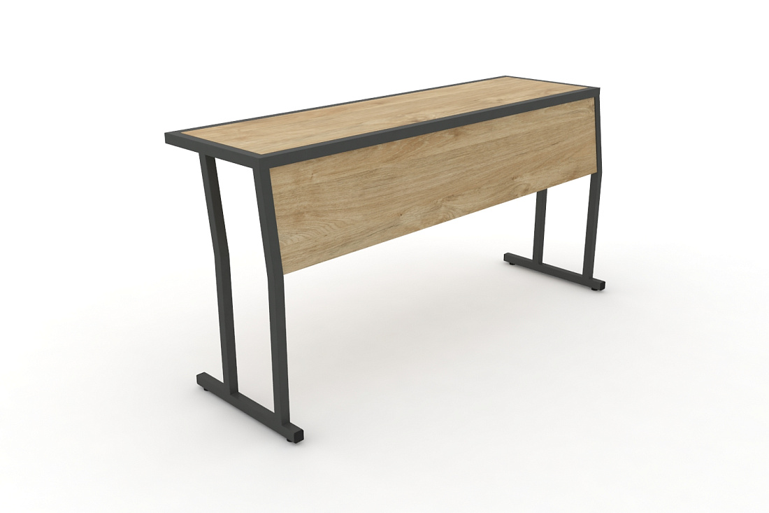 Стол учебный трехместный с царгой DESK DK-1500SP Тиквуд Светлый / Антрацит Металл  стоимость