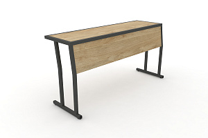 Стол учебный трёхместный с царгой DESK DK-1500SP Тиквуд Светлый / Антрацит металл фото