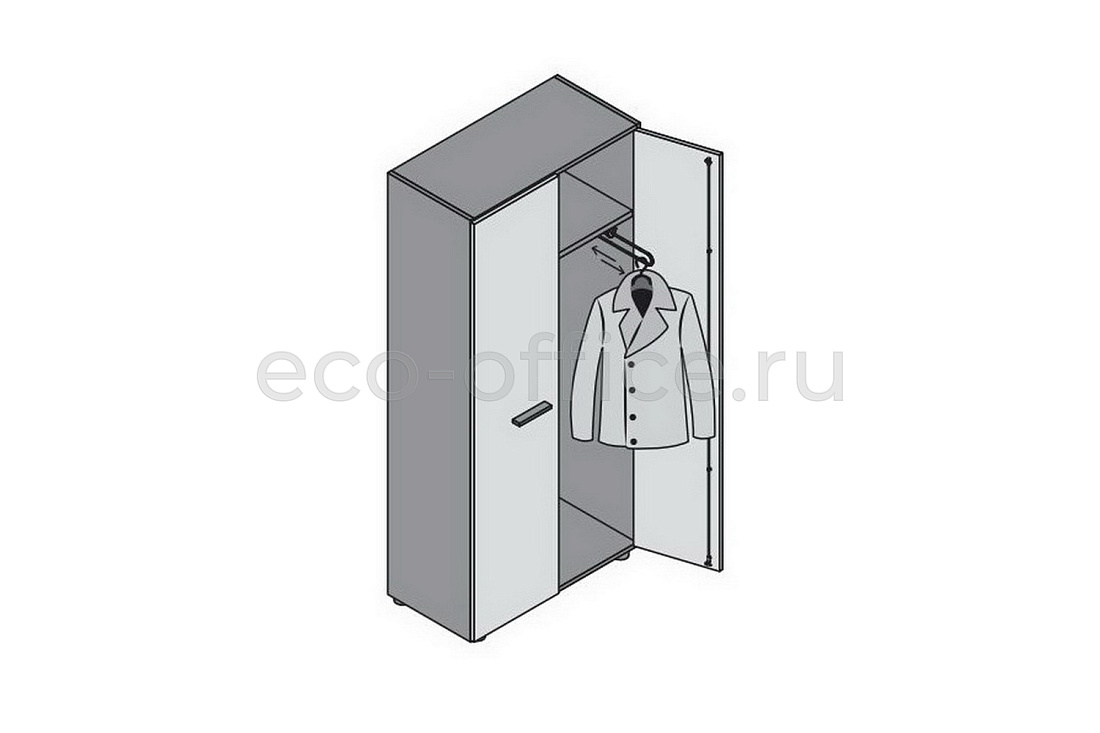 Шкаф высокий двустворчатый c двумя выдвижными вешалками для одежды E.O.S. 118297 Light Poplar (Cod.64)  стоимость