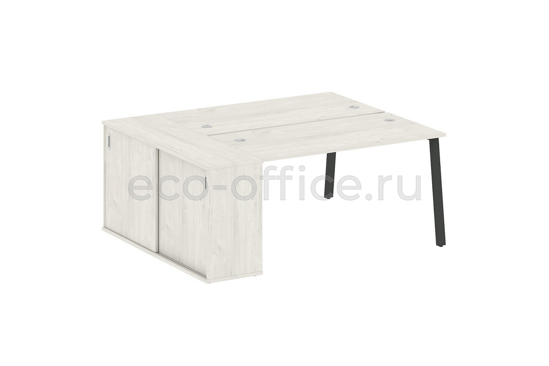Рабочая станция с опорным шкафом-купе METAL SYSTEM STYLE БА.РС-СШК-1.3 Дуб Наварра / Антрацит металл   стоимость